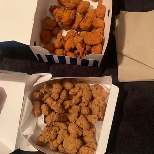 KFC $10 Popcorn Chicken Box compared to jack n the box popcorn chicken meal