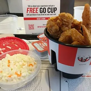 KFC go cup and tiny tiny individual size cole slaw