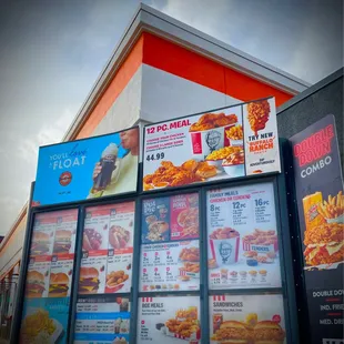 a menu for a fast food restaurant