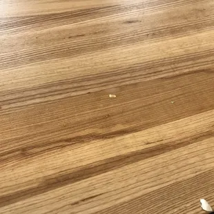 Gunk and crust on all the tables, gross!