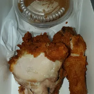 The thigh piece was sold to me with the skin completely off.