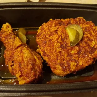 Nashville hot chicken. Satisfied my curiosity. Not bad. Good spice level. A bit greasy though.