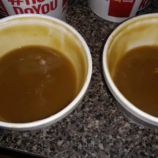 Next time I will check the entire order 
 and I Wil make sure you will fill this containers Whit gravy!