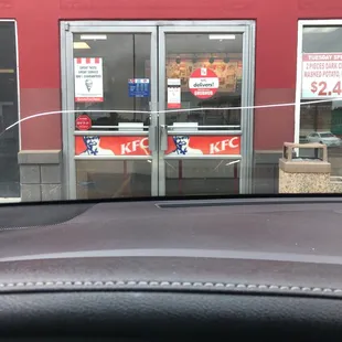 Waiting outside because the drive through and lobby is closed. And it&apos;s 10:45!!! Looks like they are still getting ready.