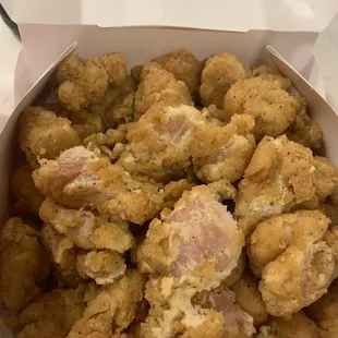 Popcorn Chicken Box RAW. No one&apos;s reaching out after the complain. This is insane!!