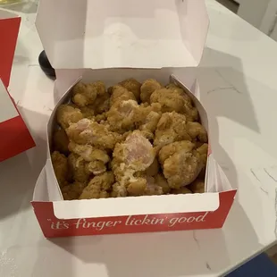 Popcorn Chicken Box RAW. No one&apos;s reaching out after the complain. This is insane!!