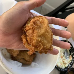 Tiny Chicken thigh size from KFC.