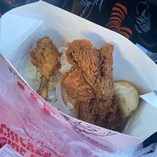 The drumstick was fine, the other two pieces ...Burned hard and dry.