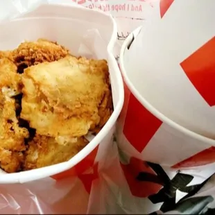 It&apos;s that time again... the Tuesday special of 8 piece chicken for $10. Coparent here went from 2 buckets to 3 this time.