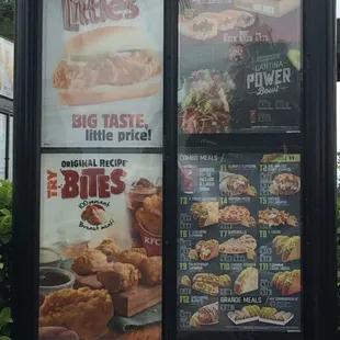 Menu items