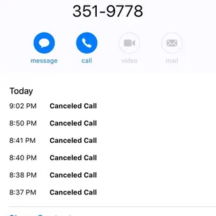 Got hung up on 6 times after letting it ring forever