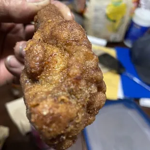 Dry and old chicken close up