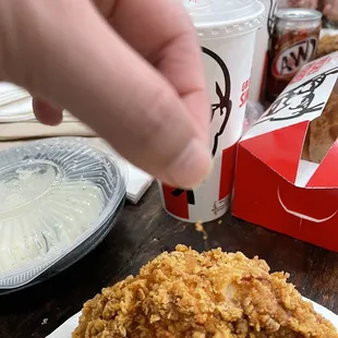 Hair in chicken skin