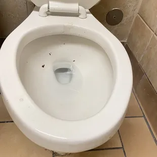 el baño todo sucio
