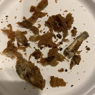 No really, the breaded and fried bone had no meat. Here is the &quot;chicken&quot; piece broken apart as evidence.