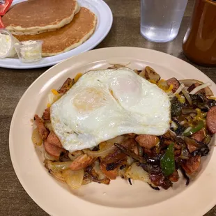 Louisiana Skillet w/pancakes