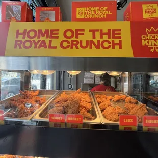 Chicken tenders, breast, thigh, and legs.