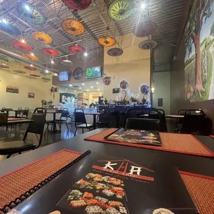 interior, sushi and sashimi