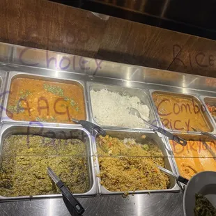 Lunch buffet - $16/ person. The waiter said they have Saag Paneer and Chicken Makhani everyday - otherwise the options rotate