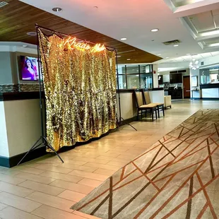 the lobby of a hotel