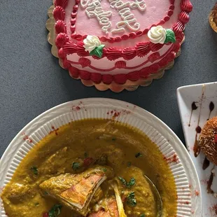 Paneer Pasanda, cake we brought from home