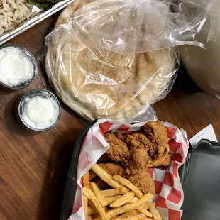 Chicken tenders with fries