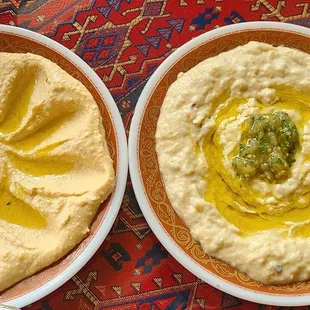 Hummus and baba ganoush