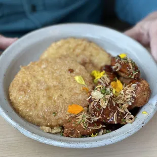 Fried chicken &amp; Khao Chee