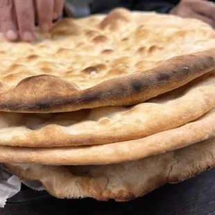 a stack of flatbreads