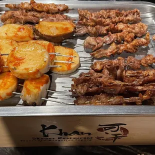 Just a fraction of our meal on the warmer- DELICIOUS!!