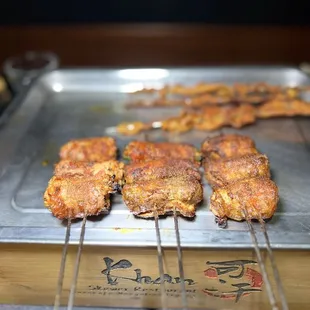 6. Pork with Enoki Mushroom Wrap, 7. Pork with Asparagus, pork belly 8. Pork with Quail Egg