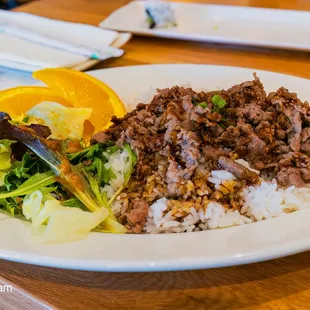 beef teriyaki on rice