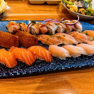 sushi, sashimi, sushi and sashimi, food