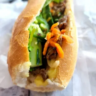 Banh Mi Thit Nuong. Look at that butter!