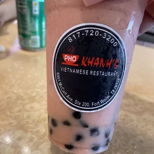 Favorite smoothie :strawberry with boba