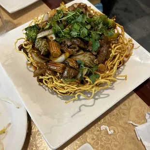 Pan fried noodles with beef... super tasty!