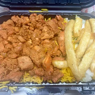 1. Chicken Over Rice with sauce on side