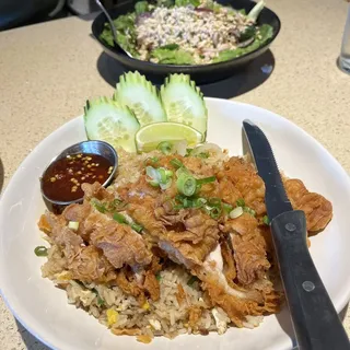 Fried Chicken Over Fried Rice