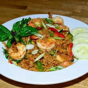 Shrimp Curry Basil Fried Rice