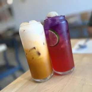 Thai tea &amp; Butterfly Tea Lemonade