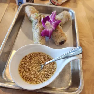 Laos eggrolls look at that texture!