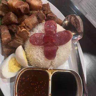 Khao Moo Krob (Crispy Pork over rice)