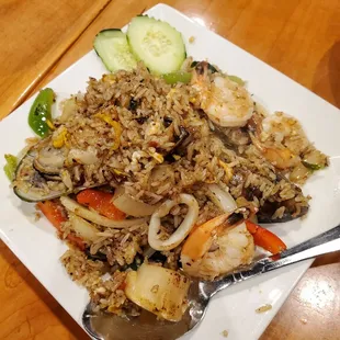 Chili Paste Fried Rice with seafood