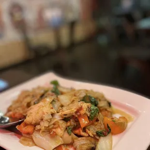 a plate of food on a table