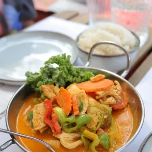a plate of food on a table
