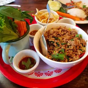 Larb with sticky rice