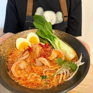 Tom Yum Ramen with Shrimp