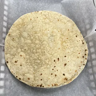 a tortilla in a basket