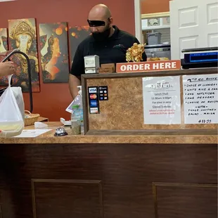 Cash counter, order counter