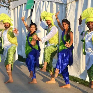 Bollywood dancers at the store for the Open streets even that took place in front of the store.